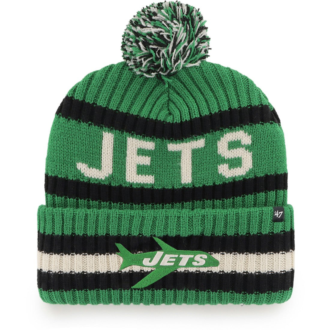 New York Jets '47 Bering Cuffed Knit Hat with Pom - Kelly Green on sale