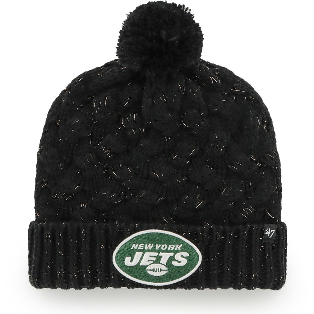 New York Jets '47 Women's Fiona Logo Cuffed Knit Hat with Pom - Black sale