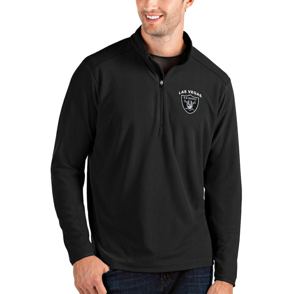 Las Vegas Raiders Antigua Glacier Quarter-Zip Pullover Jacket - Black outlet