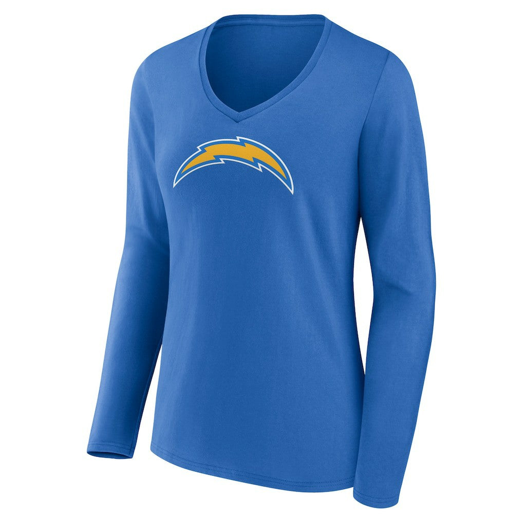 Los Angeles Chargers Women's Primary Team Logo Long Sleeve V-Neck T-Shirt - Powder Blue outlet