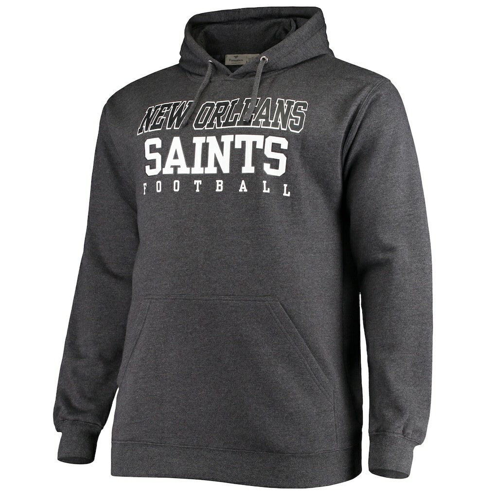 New Orleans Saints Big & Tall Practice Pullover Hoodie - Heathered Charcoal sale