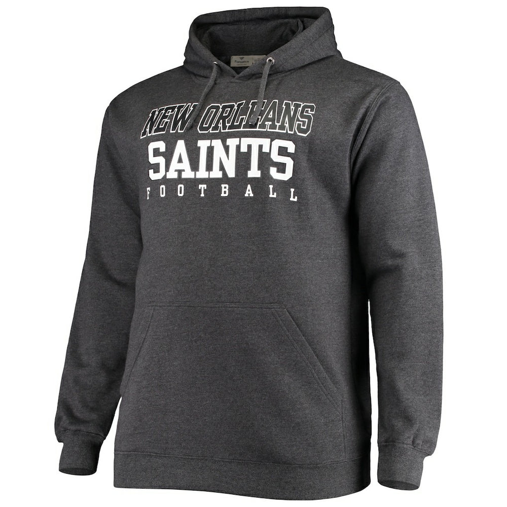 New Orleans Saints Big & Tall Practice Pullover Hoodie - Heathered Charcoal sale