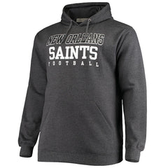 New Orleans Saints Big & Tall Practice Pullover Hoodie - Heathered Charcoal sale