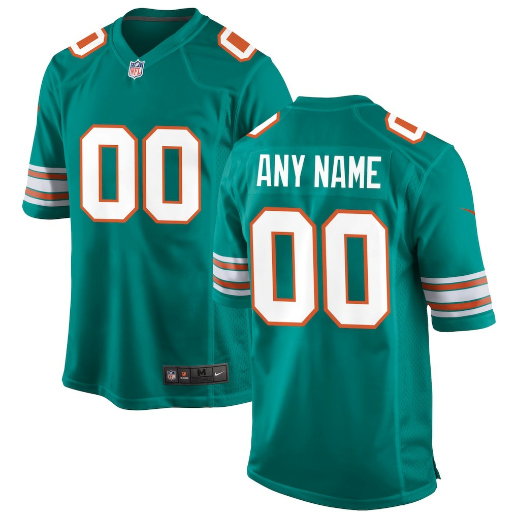Miami Dolphins Alternate Custom Game Jersey - Aqua outlet
