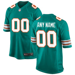 Miami Dolphins Alternate Custom Game Jersey - Aqua outlet
