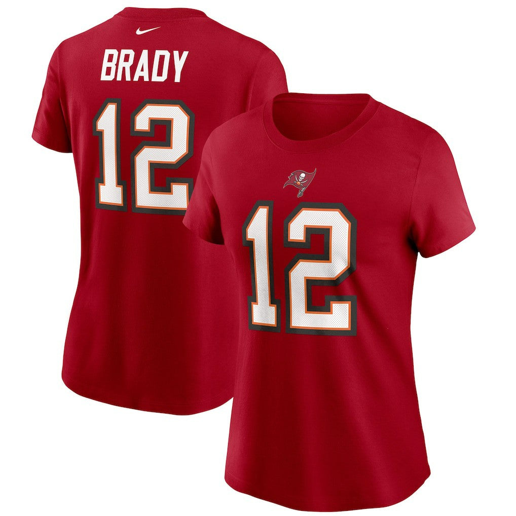 Tom Brady Tampa Bay Buccaneers Women's Name & Number T-Shirt - Red for sale