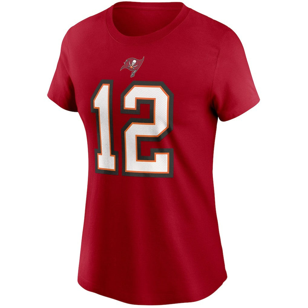 Tom Brady Tampa Bay Buccaneers Women's Name & Number T-Shirt - Red for sale