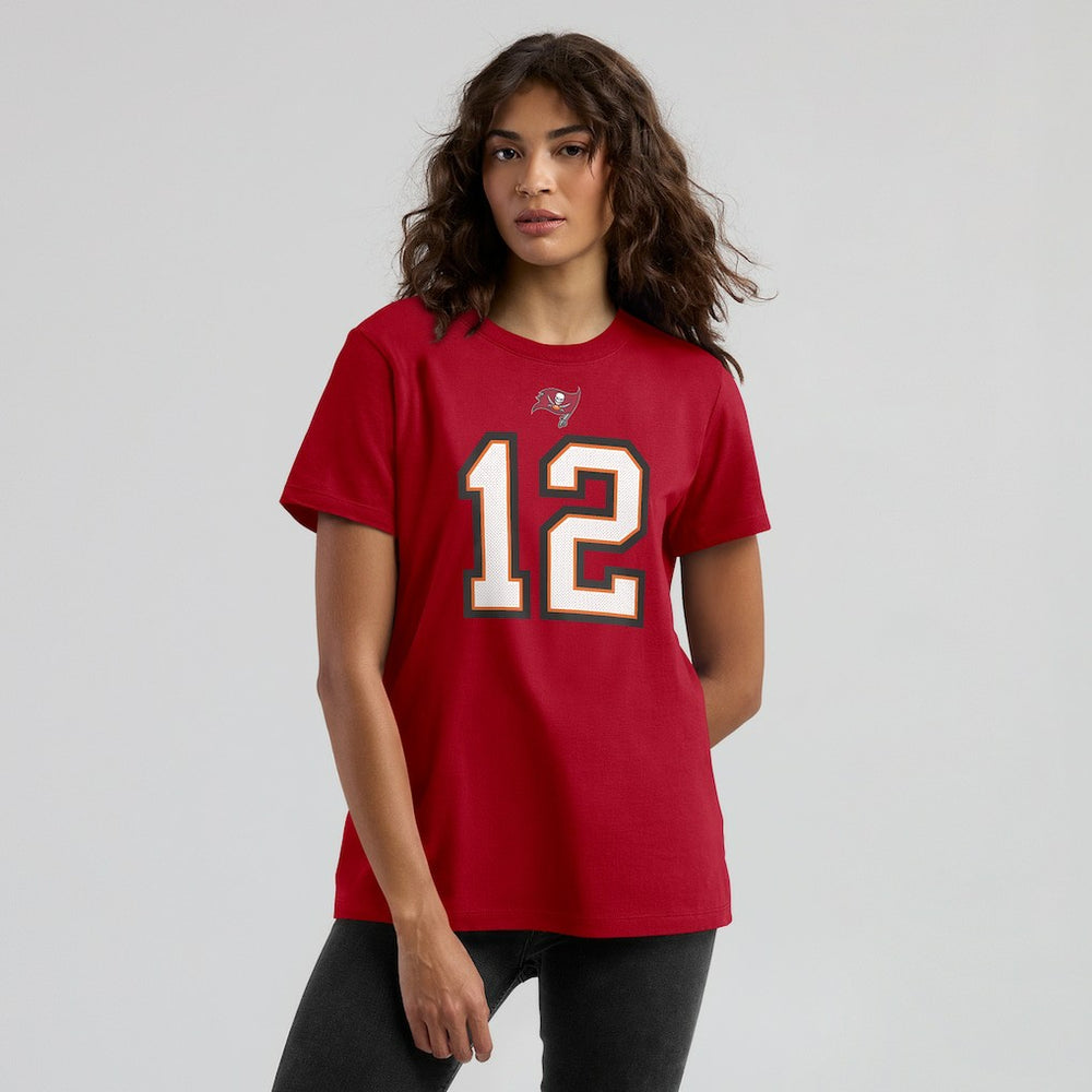 Tom Brady Tampa Bay Buccaneers Women's Name & Number T-Shirt - Red for sale