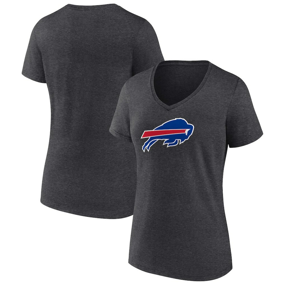 Buffalo Bills Women's Primary Team Logo V-Neck T-Shirt - Charcoal on sale
