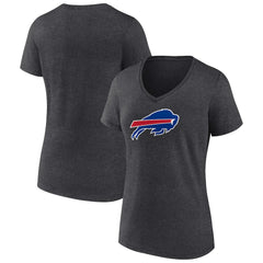 Buffalo Bills Women's Primary Team Logo V-Neck T-Shirt - Charcoal on sale