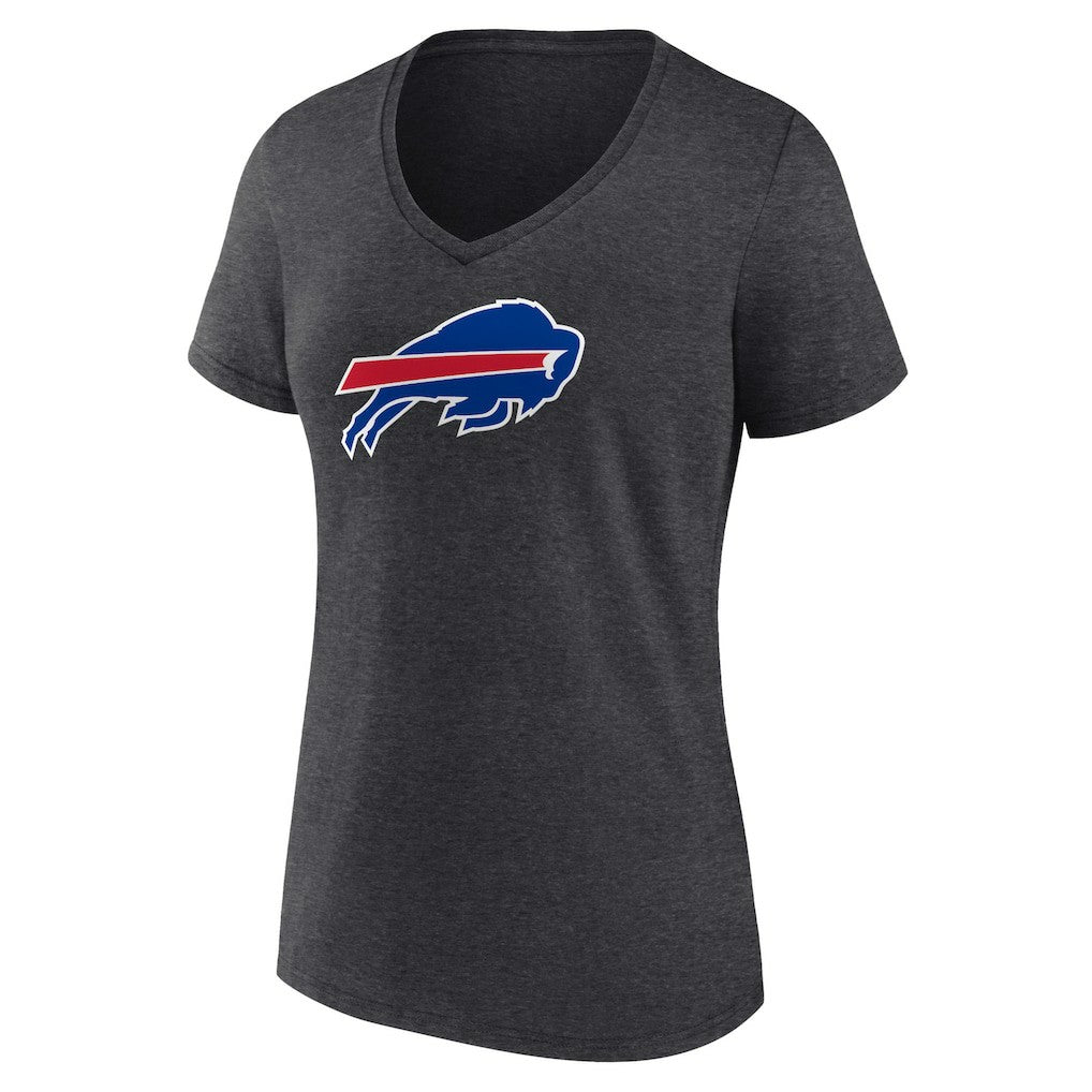 Buffalo Bills Women's Primary Team Logo V-Neck T-Shirt - Charcoal on sale