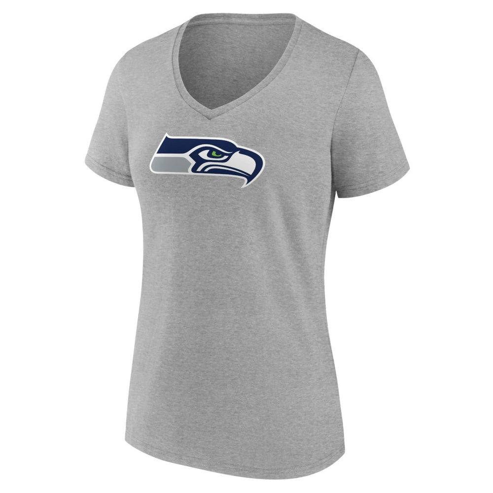 Seattle Seahawks Women's Primary Team Logo V-Neck T-Shirt - Heather Gray cheap