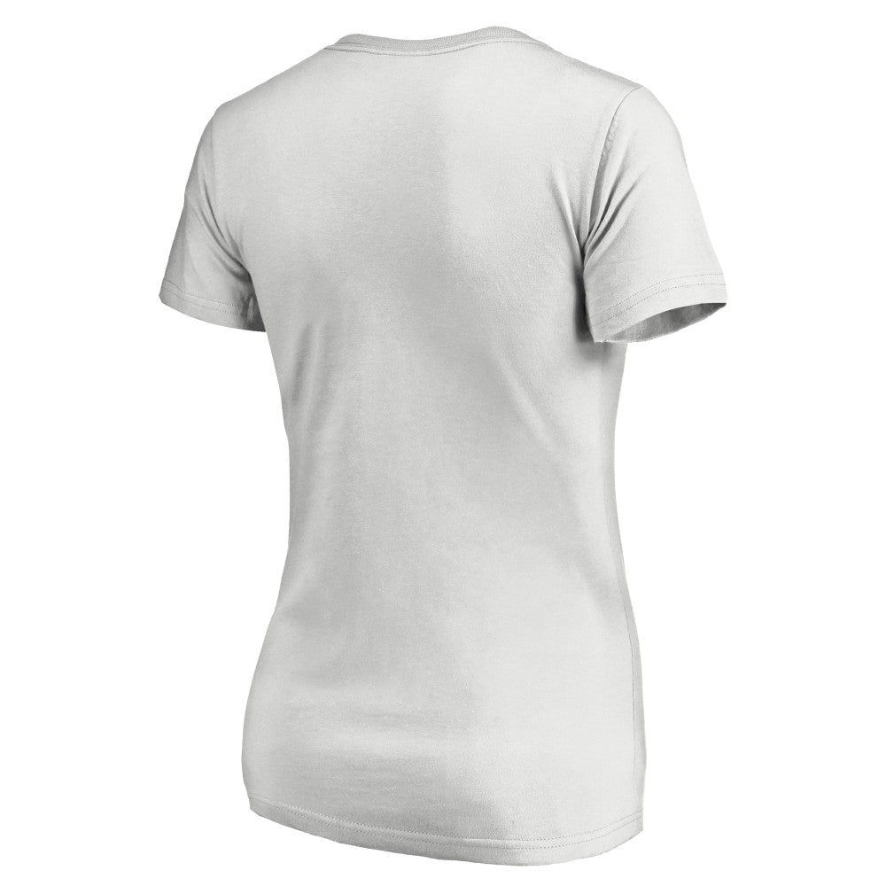 Kansas City Royals Women's Floral Arched Logo V-Neck T-Shirt White