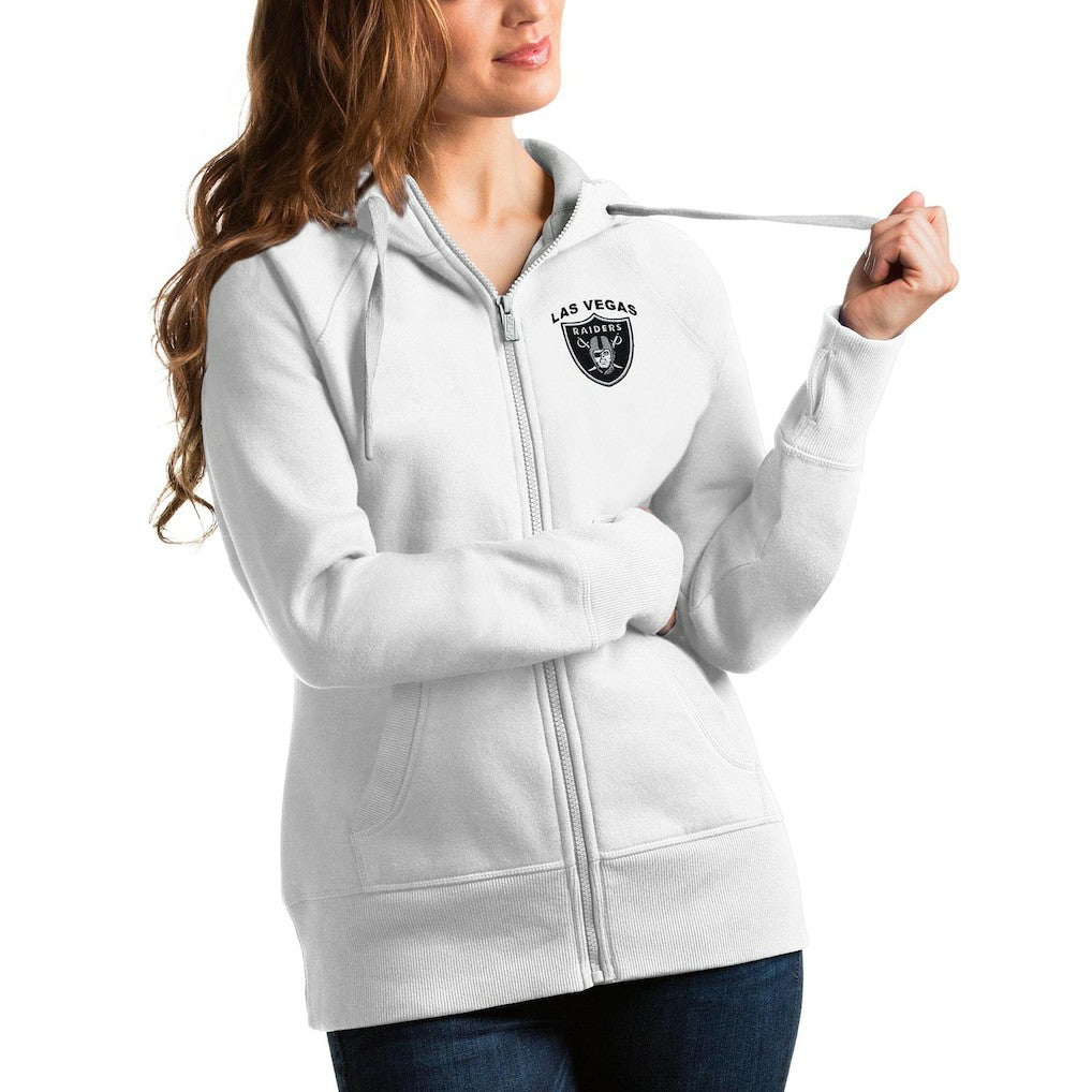 Las Vegas Raiders Antigua Women's Victory Full-Zip Hoodie - White cheap