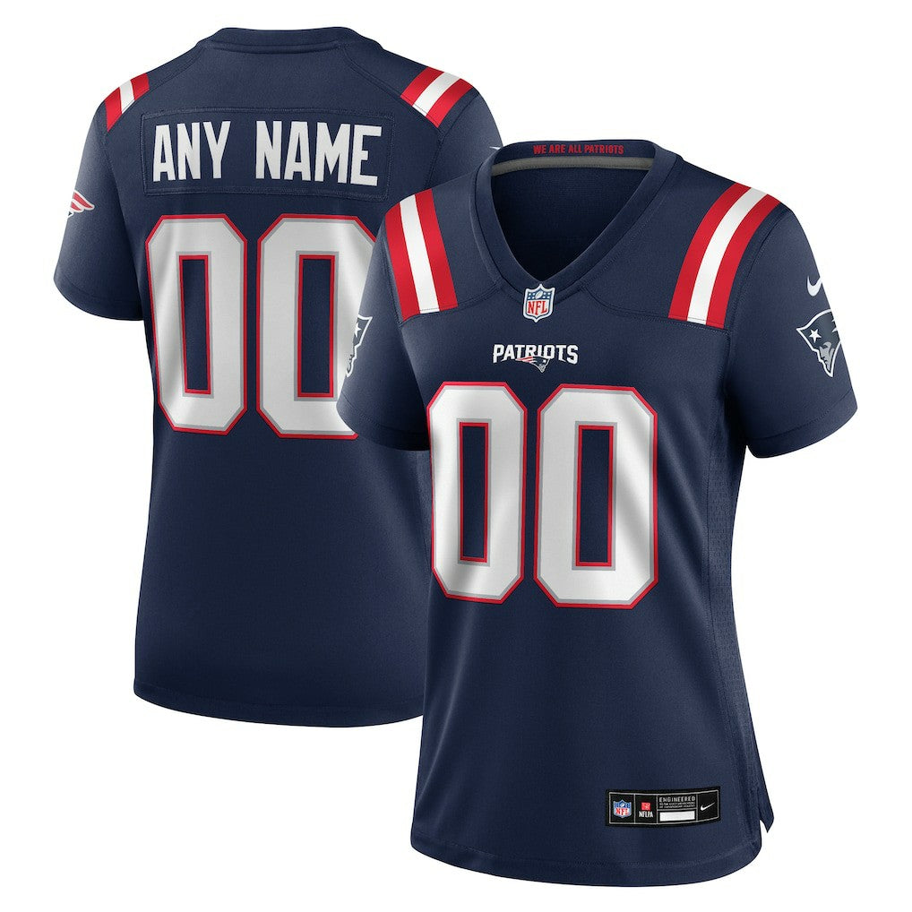 New England Patriots Women's Custom Game Jersey - Navy discount