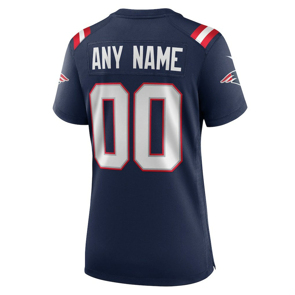 New England Patriots Women's Custom Game Jersey - Navy discount