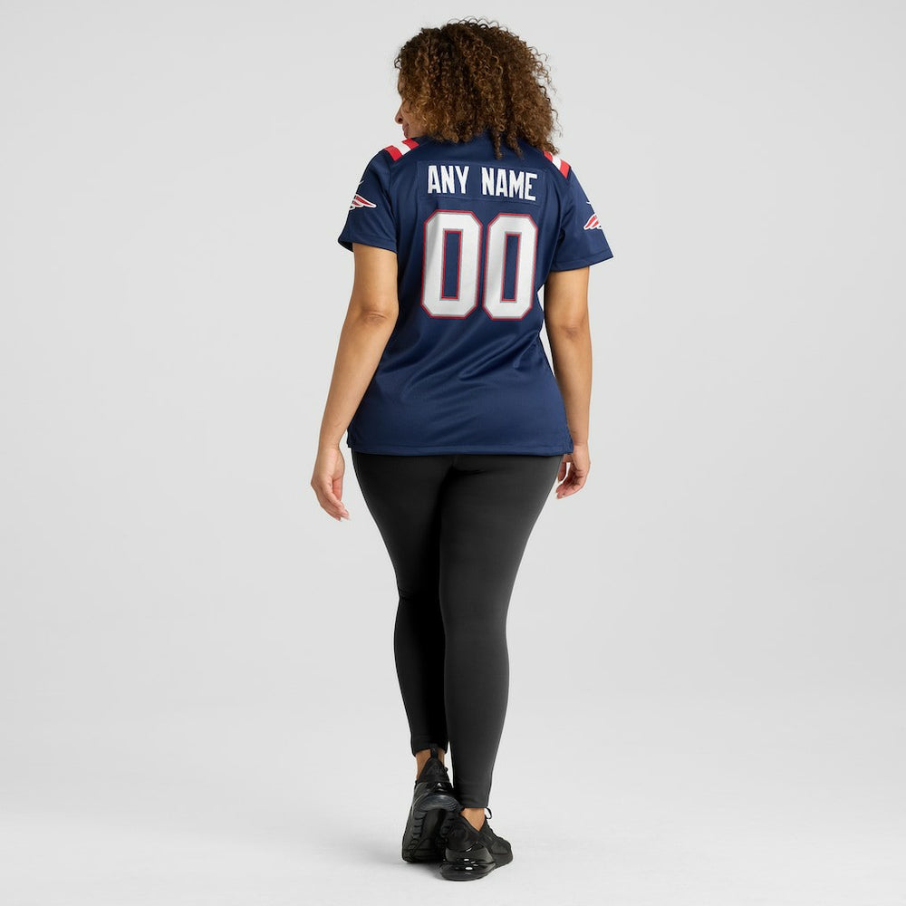 New England Patriots Women's Custom Game Jersey - Navy discount