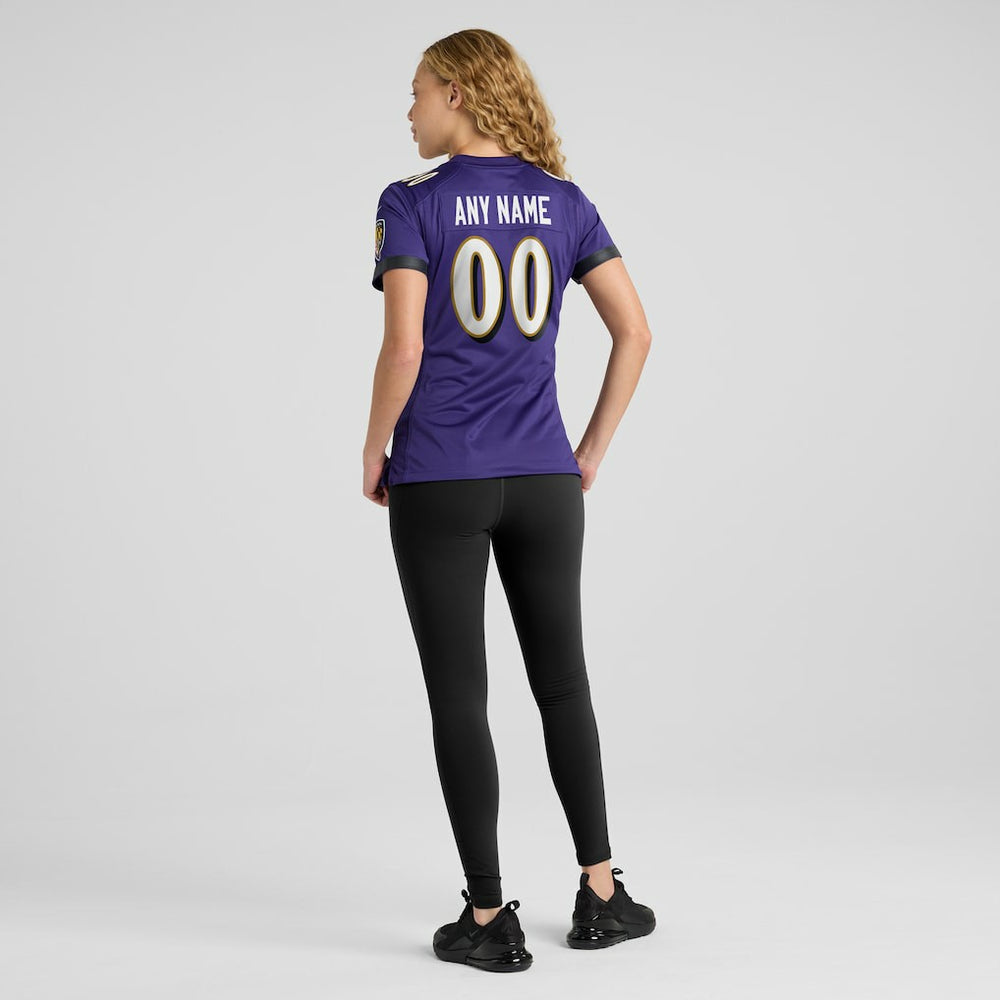 Baltimore Ravens Women's Custom Game Jersey - Purple outlet