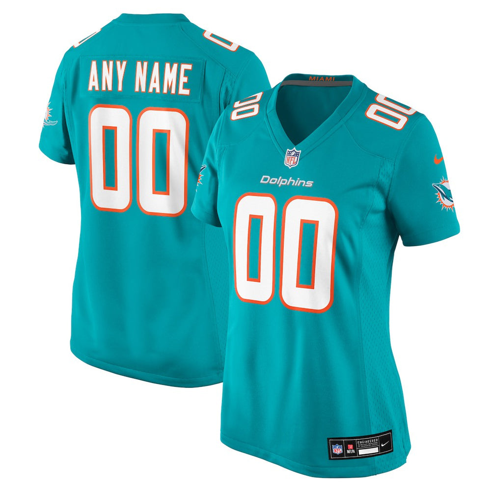 Miami Dolphins Women's Custom Game Jersey - Aqua outlet