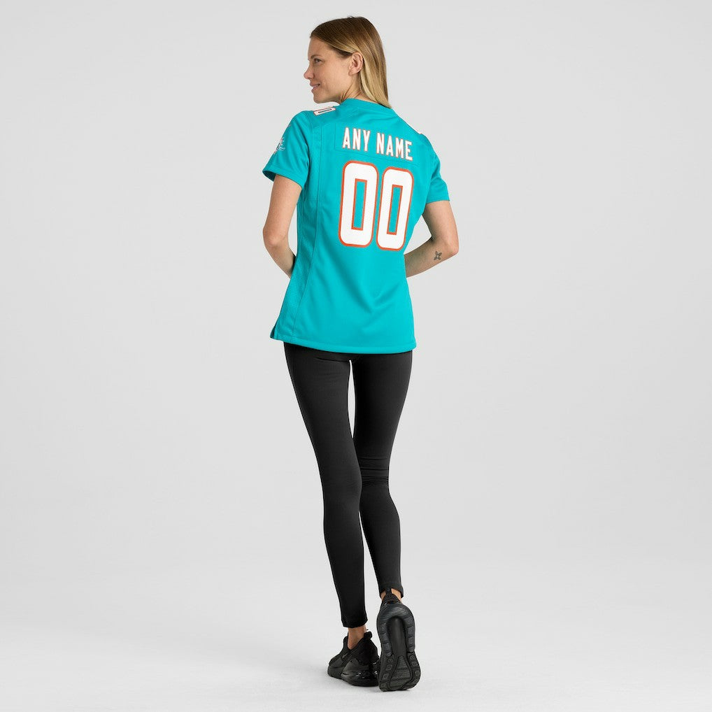 Miami Dolphins Women's Custom Game Jersey - Aqua outlet