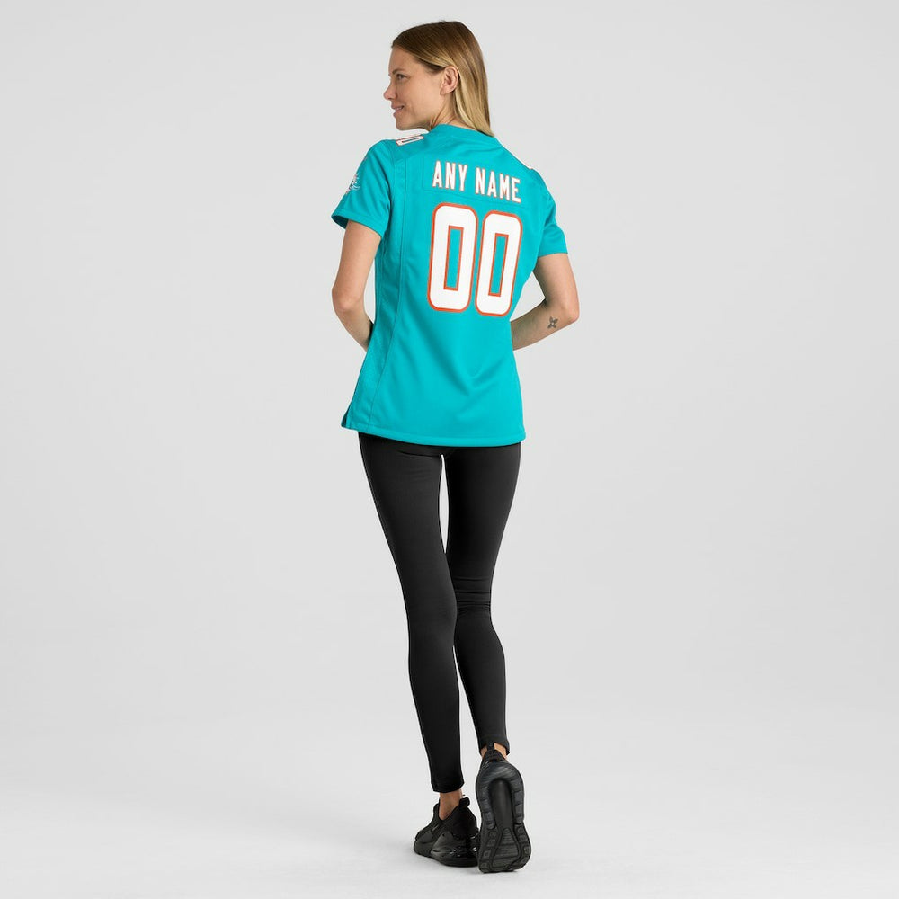 Miami Dolphins Women's Custom Game Jersey - Aqua outlet