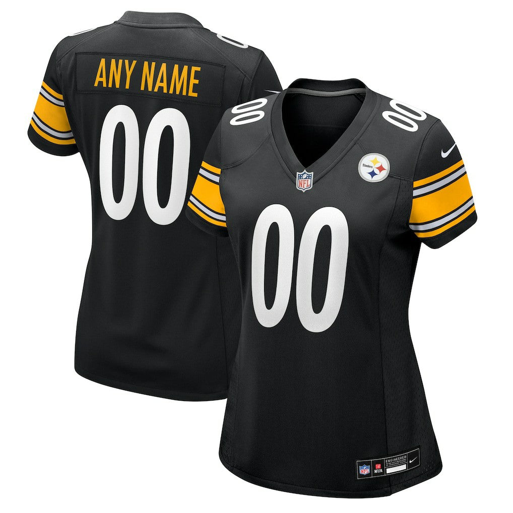 Pittsburgh Steelers Women's Custom Game Jersey - Black cheap