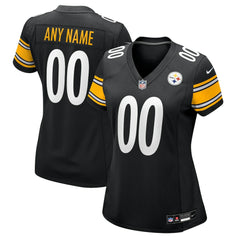 Pittsburgh Steelers Women's Custom Game Jersey - Black cheap