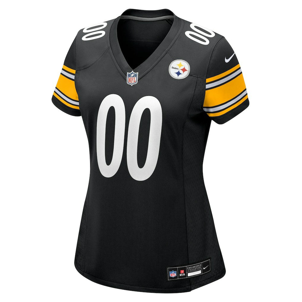 Pittsburgh Steelers Women's Custom Game Jersey - Black cheap