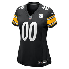 Pittsburgh Steelers Women's Custom Game Jersey - Black cheap