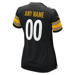 Pittsburgh Steelers Women's Custom Game Jersey - Black cheap