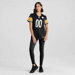 Pittsburgh Steelers Women's Custom Game Jersey - Black cheap