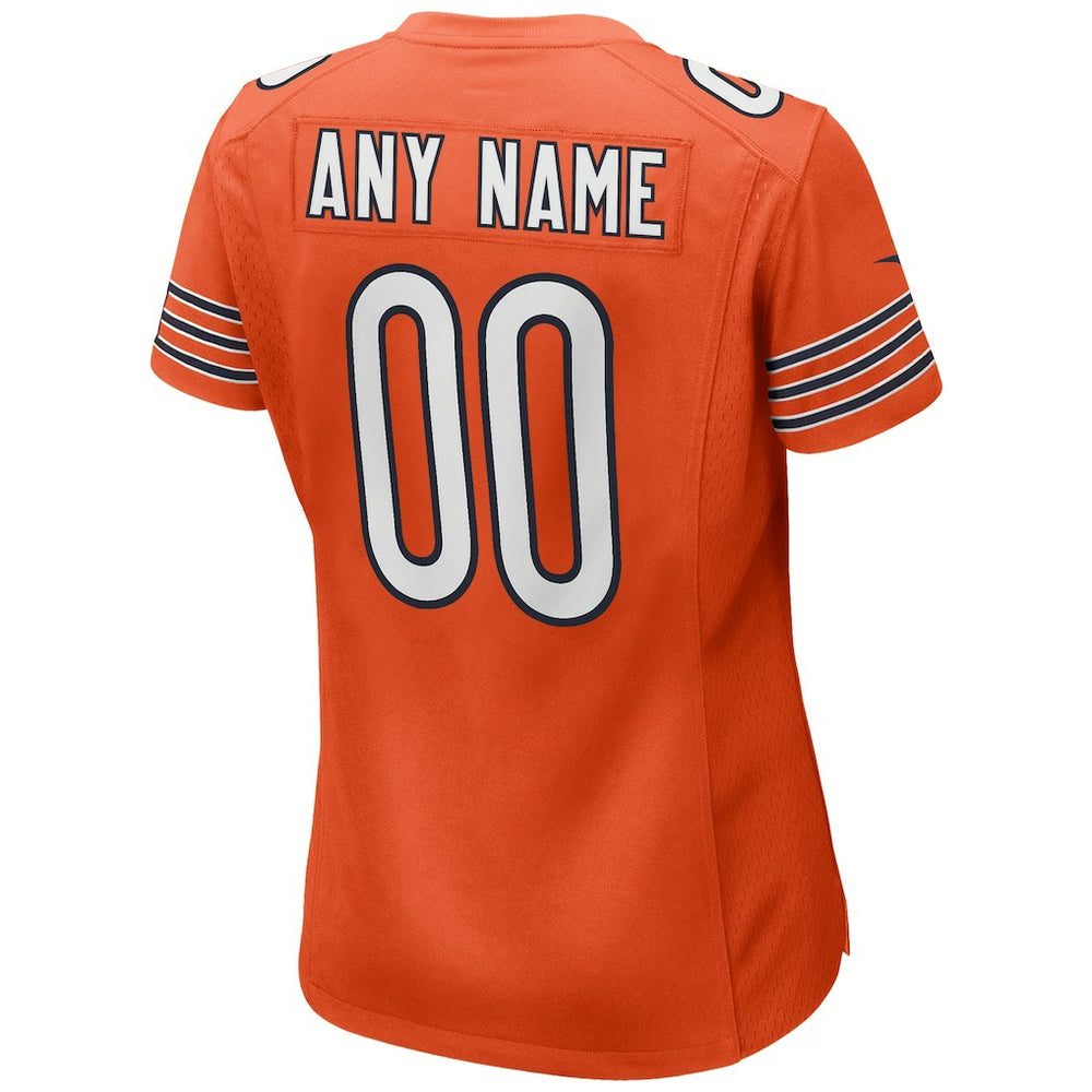 Chicago Bears Women's Alternate Custom Game Jersey - Orange on sale