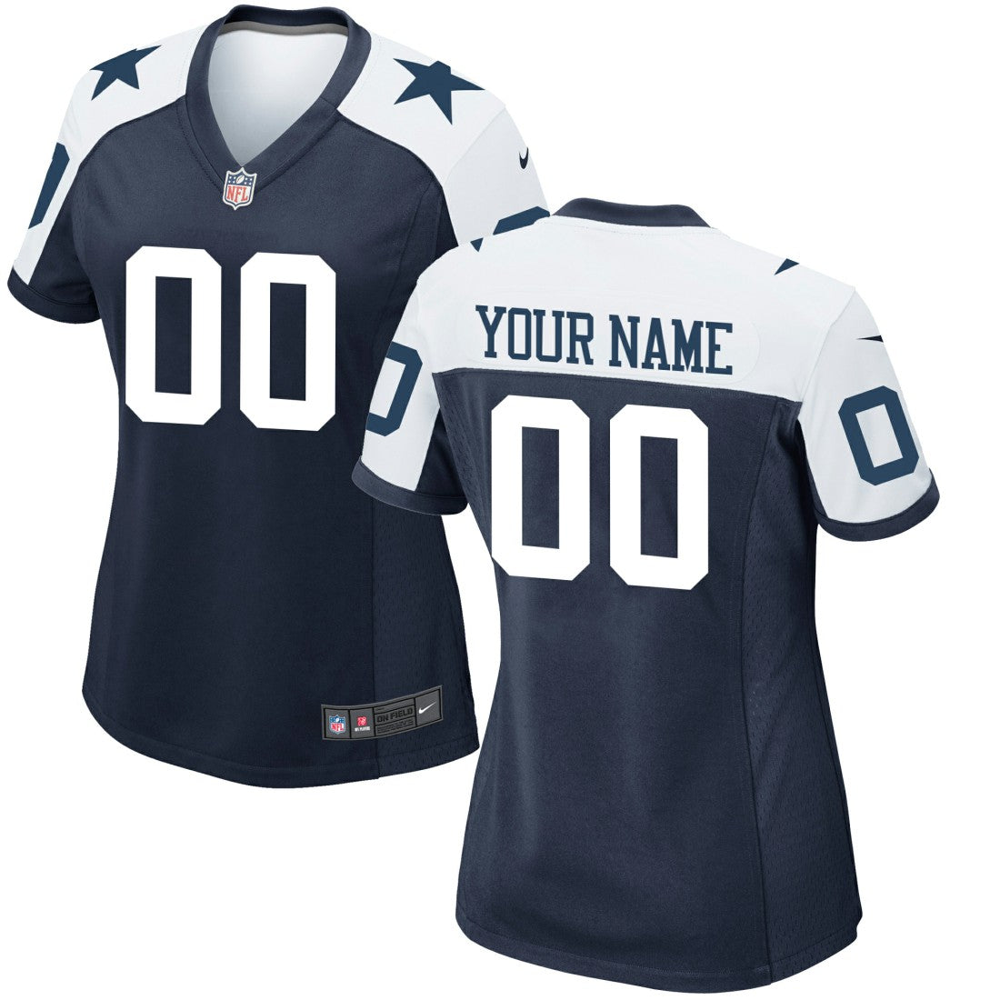 Dallas Cowboys Women's Alternate Custom Game Jersey - Navy discount