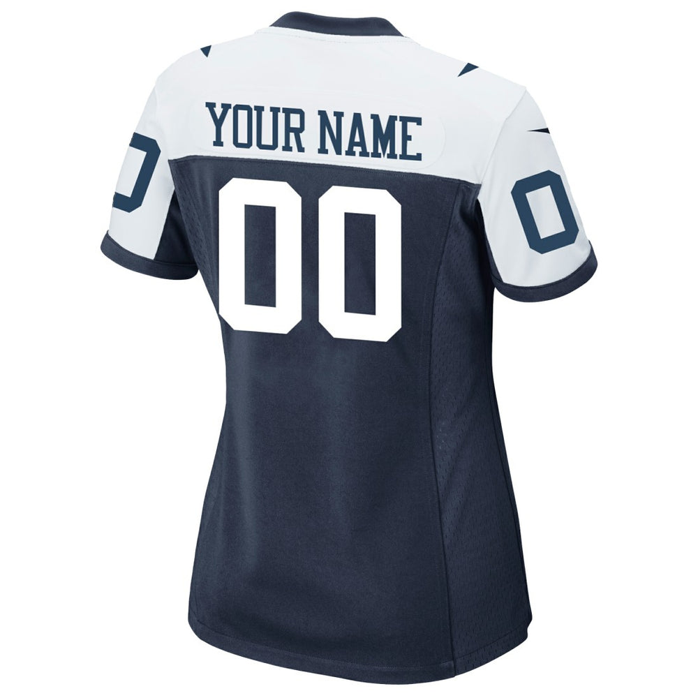 Dallas Cowboys Women's Alternate Custom Game Jersey - Navy discount