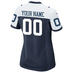 Dallas Cowboys Women's Alternate Custom Game Jersey - Navy discount