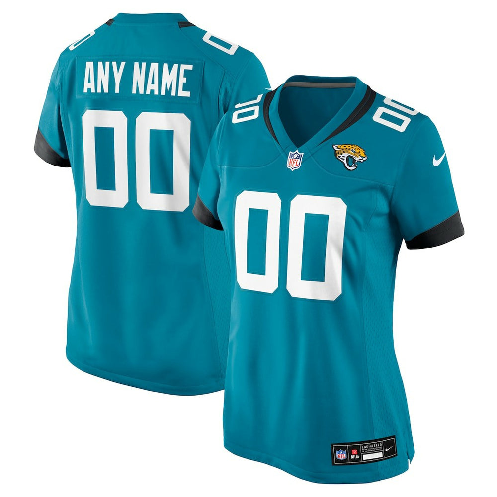 Jacksonville Jaguars Women's Custom Team Jersey - Teal discount