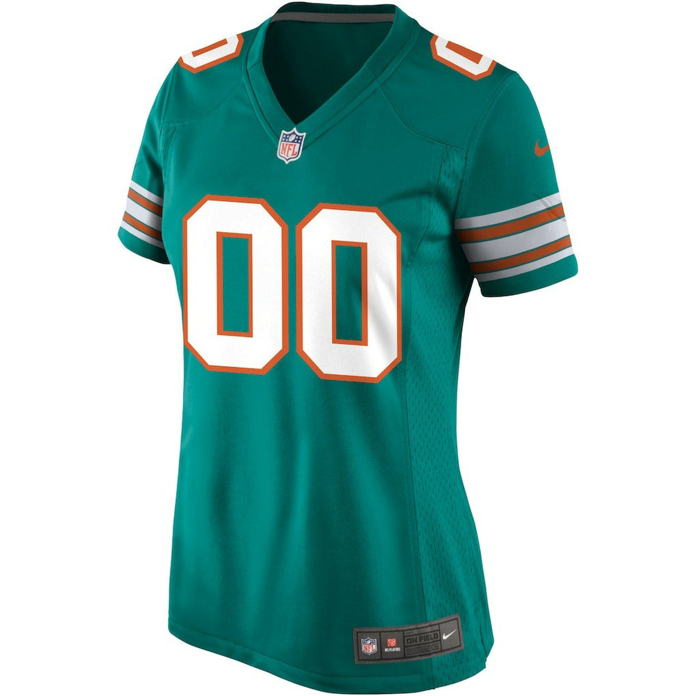 Miami Dolphins Women's Alternate Custom Game Jersey - Aqua cheap