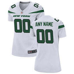 New York Jets Women's Custom Game Jersey - White discount