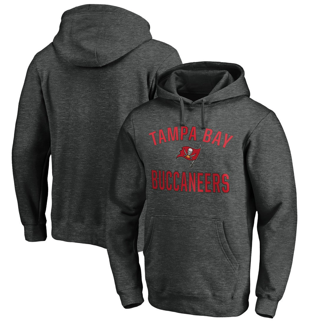 Tampa Bay Buccaneers Victory Arch Pullover Hoodie - Heather Charcoal discount