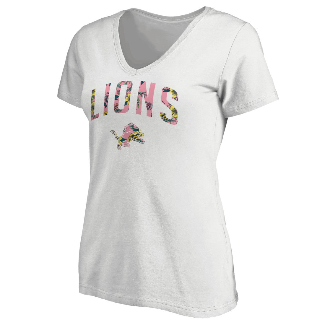Detroit Lions Women's Floral Arch T-Shirt - White outlet