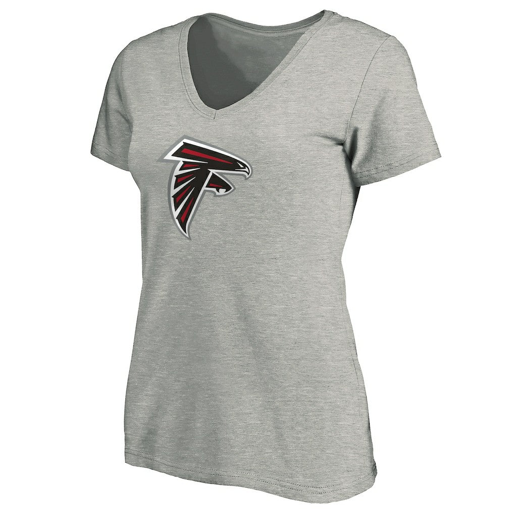 Atlanta Falcons Women's Primary Logo V-Neck T-Shirt - Heather Gray outlet