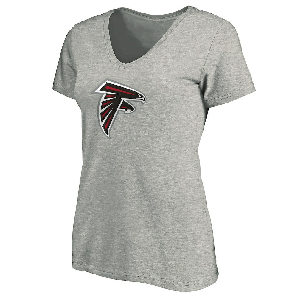 Atlanta Falcons Women's Primary Logo V-Neck T-Shirt - Heather Gray outlet