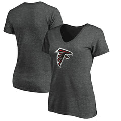 Atlanta Falcons Women's Primary Logo V-Neck T-Shirt - Heather Gray for sale