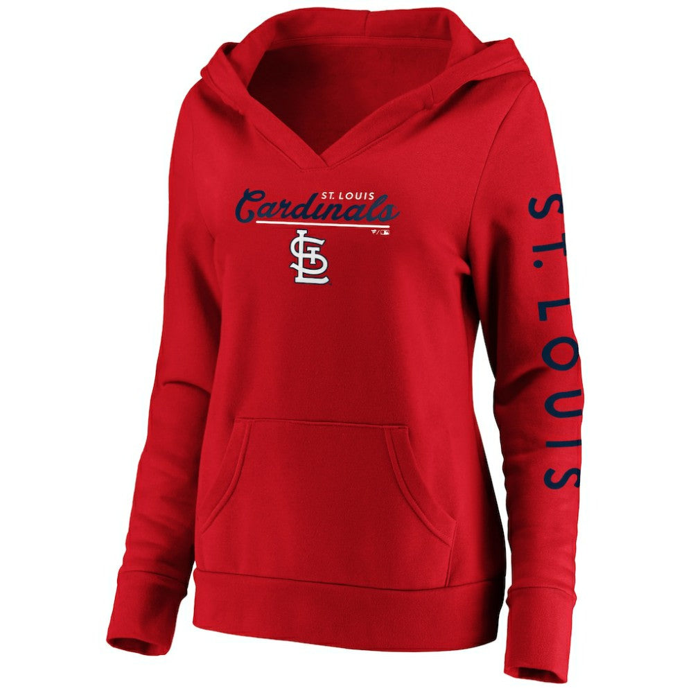 St. Louis Cardinals Women's Core High Class Crossover Pullover Hoodie Red