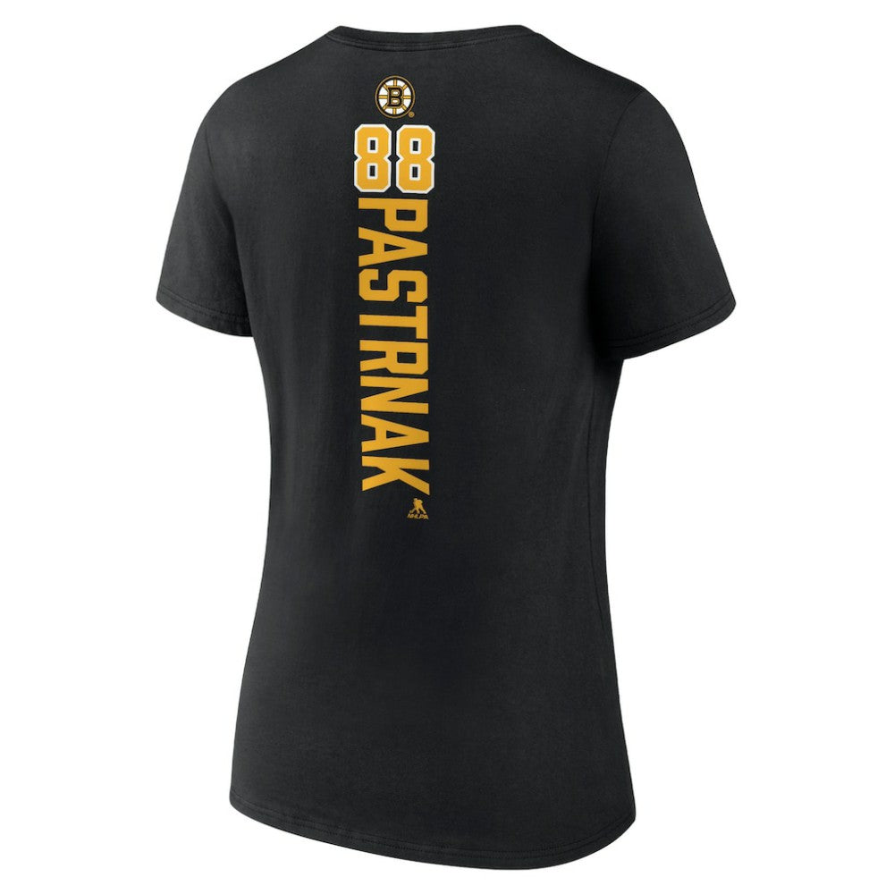 David Pastrnak Boston Bruins Women's Playmaker V-Neck T-Shirt - Black T-shirts