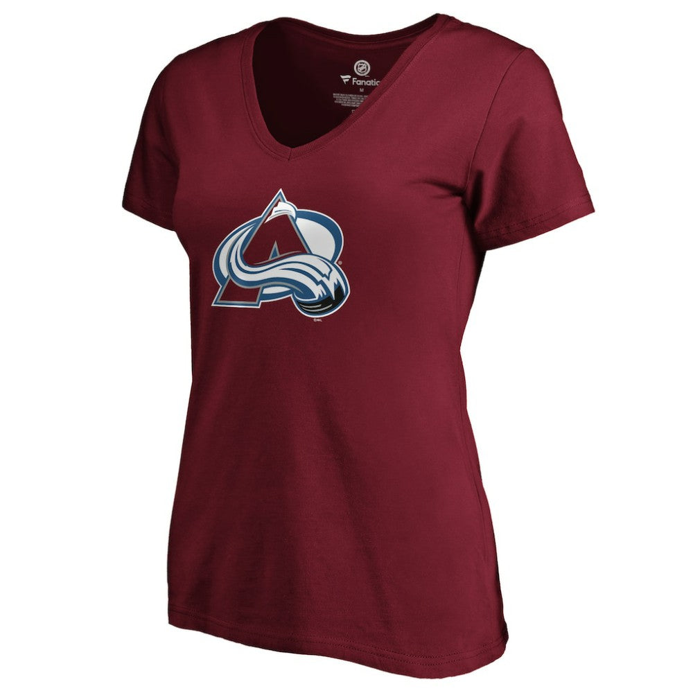 Nathan MacKinnon Colorado Avalanche Women's Playmaker V-Neck T-Shirt - Garnet T-shirts
