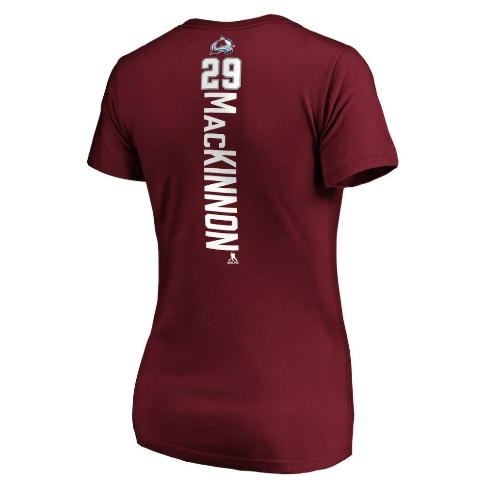 Nathan MacKinnon Colorado Avalanche Women's Playmaker V-Neck T-Shirt - Garnet T-shirts