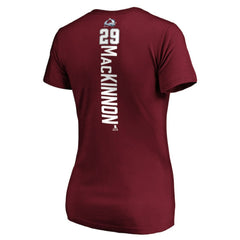 Nathan MacKinnon Colorado Avalanche Women's Playmaker V-Neck T-Shirt - Garnet T-shirts