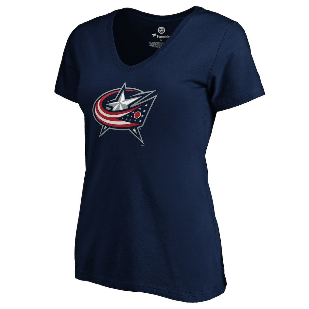 Zach Werenski Columbus Blue Jackets Women's Playmaker V-Neck T-Shirt - Navy T-shirts