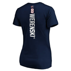 Zach Werenski Columbus Blue Jackets Women's Playmaker V-Neck T-Shirt - Navy T-shirts